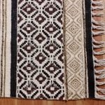 Handmade Cotton Black Block Printed Rug