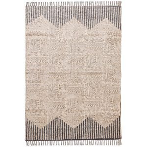 Cotton Gray Handmade Block Printed Area Rug