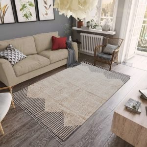 Cotton Gray Handmade Block Printed Area Rug