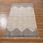 Cotton Gray Handmade Block Printed Area Rug