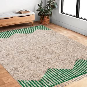 Handmade Cotton Block Printed Area Rug