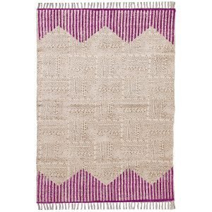 Cotton Geometric Pink Handmade Living Room Rug