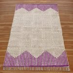 Cotton Geometric Pink Handmade Living Room Rug