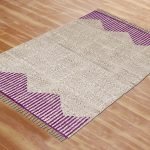 Cotton Geometric Pink Handmade Living Room Rug