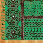 Green Hand Block Printed Cotton Rug