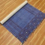 Cotton Blue Handmade Block Printed Rug