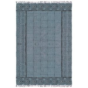 Cotton Handmade Geometric Grey Rug