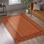 Handmade Brown Cotton Kitchen Floor Area Rug