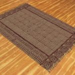 Cotton Geometric Brown Handmade Rug