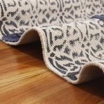 Geometric Cotton Blue Hand Block Printed Rug