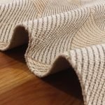 Beige Hand Block Printed Living Area Rug