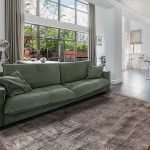 Natural Cotton Grey Block Printed Carpet