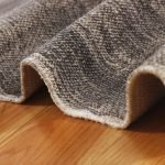 Natural Cotton Grey Block Printed Carpet