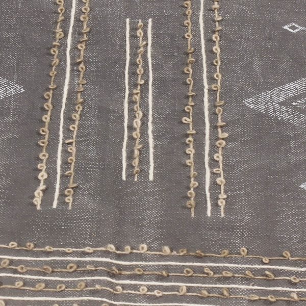 Cotton Hand Block Printed Black Grey Rug - Image 7