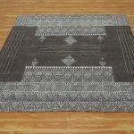 Handmade Cotton Grey Black Living Room Carpet