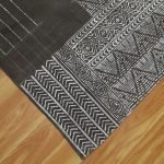Handmade Cotton Grey Black Living Room Carpet