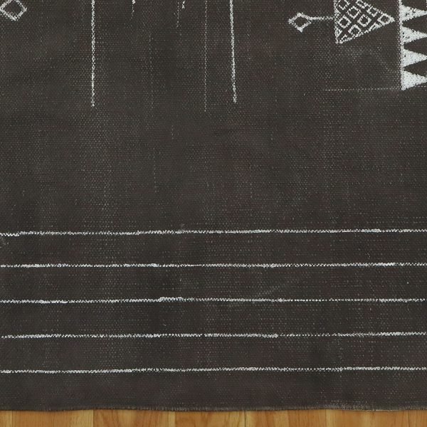 Handmade Cotton Grey Black Living Room Carpet - Image 7
