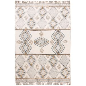 Geometric Cotton Hand Block Printed Area Rug