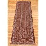 Brown Cotton Hand Block Printed Outdoor Rug