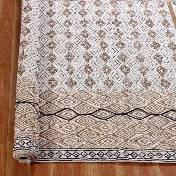 Handmade Cotton Rug Block Printed Area Rug - Image 5