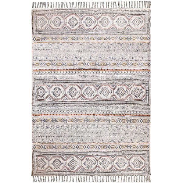 Cotton Geometric Handmade Multicolor Carpet