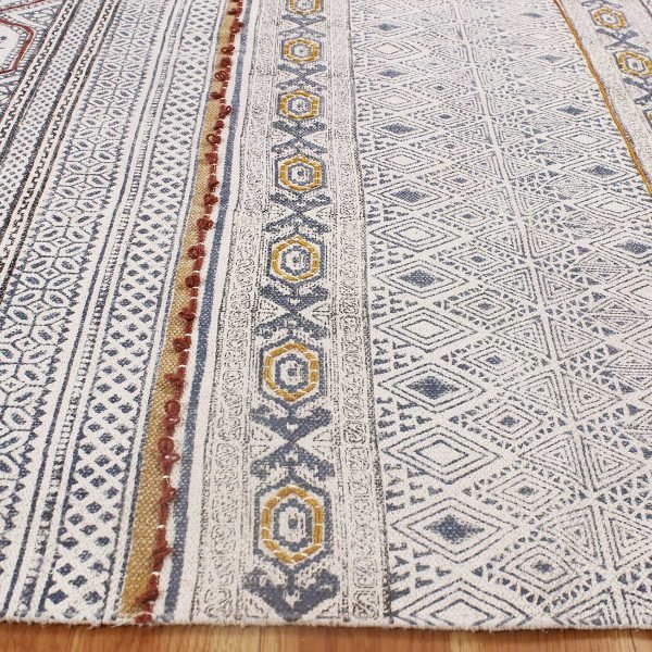 Cotton Geometric Handmade Multicolor Carpet - Image 7