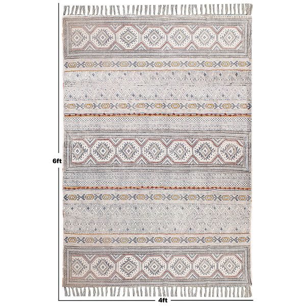 Cotton Geometric Handmade Multicolor Carpet - Image 8