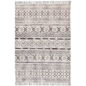 Handmade Cotton Gray Geometric Home Decor Rug
