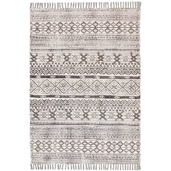Handmade Cotton Gray Geometric Home Decor Rug