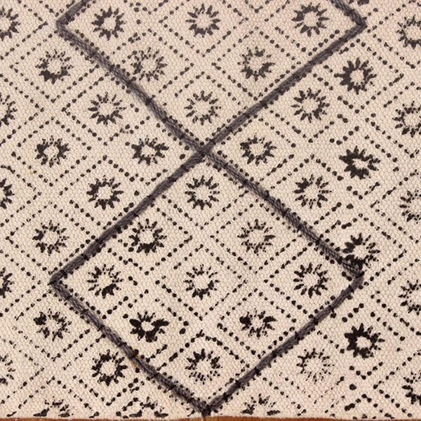Handmade Cotton Gray Geometric Home Decor Rug - Image 7