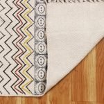 Beige Cotton Handmade Block Printed Area Rug