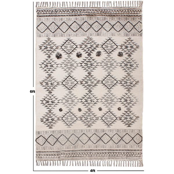 Handmade Geometric Cotton Home Decor Rug - Image 8