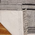 Handmade Grey Cotton Hand Block Printed Rug
