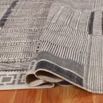 Handmade Grey Cotton Hand Block Printed Rug