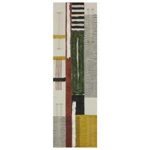 Natural Cotton Green Handmade Printed Rug