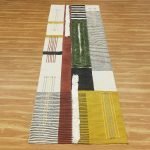 Natural Cotton Green Handmade Printed Rug