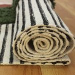Natural Cotton Green Handmade Printed Rug