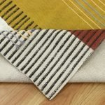 Natural Cotton Green Handmade Printed Rug