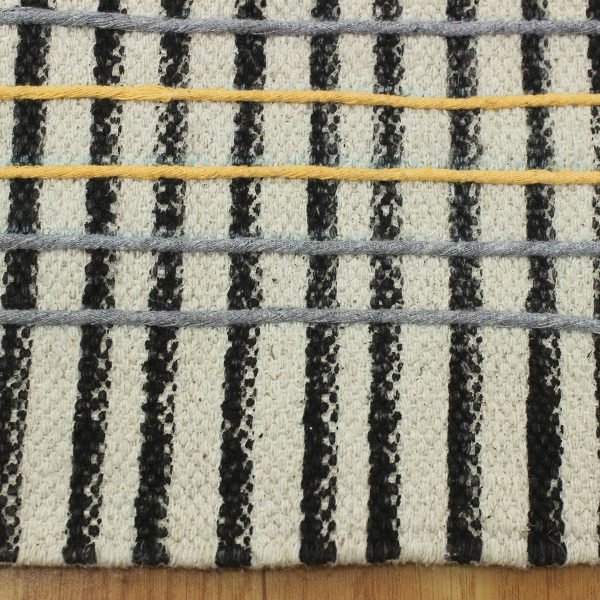 Natural Cotton Green Handmade Printed Rug - Image 6