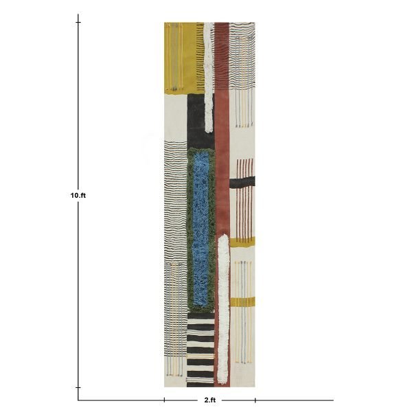 Handmade Block Printed Multicolor Cotton Rug - Image 8