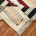 Cotton Handmade Green Block Printed Rugs