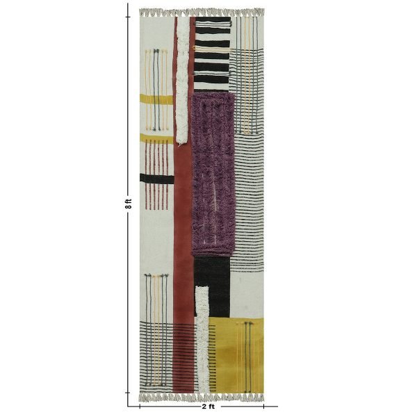 Cotton Handmade Green Block Printed Area Rug - Image 8