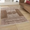 Brown Hand Block printed Cotton Area Rug - Image 2