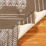 Brown Hand Block printed Cotton Area Rug