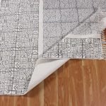 Geometric Hand Block Printed Grey Cotton Rug