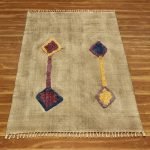 Brown Tribal Hand Block Printed Cotton Rug