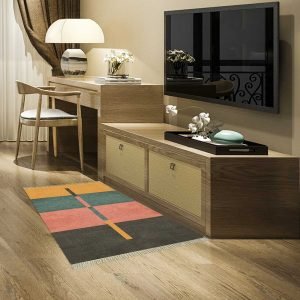 Geometric Multicolor Hand Block Printed Cotton Rug