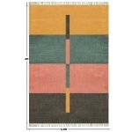 Geometric Multicolor Hand Block Printed Cotton Rug