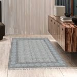 Green Hand Block Geometric Printed Kilim Rug
