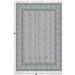 Green Hand Block Geometric Printed Kilim Rug